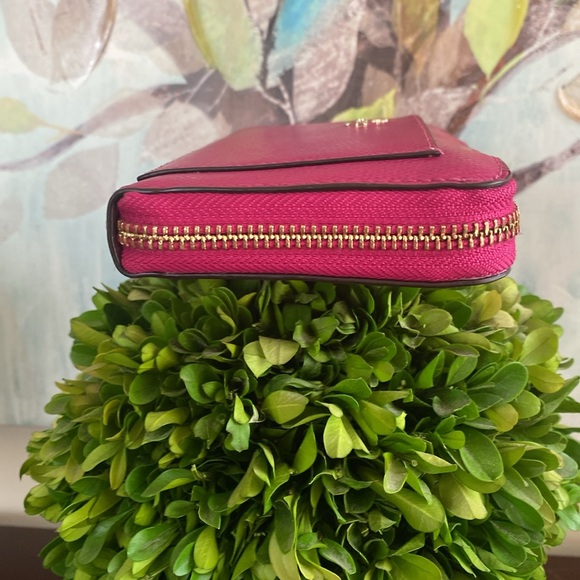 COACH 🩷PINK🩷 CROSSGRAIN LEATHER ACCORDION ZIP AROUND WALLET 🌟EUC🌟 - Picture 6 of 17